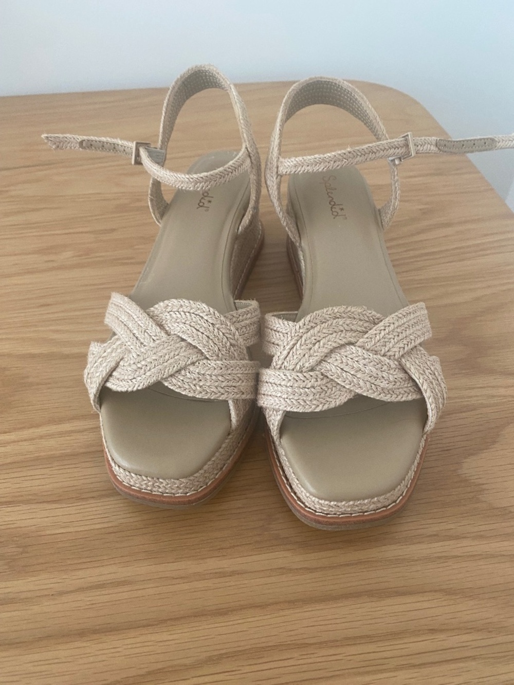 Splendid Braided Espadrille Wedge Sandals – Natural/Tan 8.5